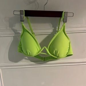 Neon green wired bikini top